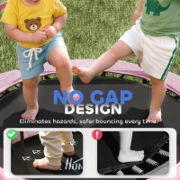 HOMCOM 4.6FT/55" Kids Trampoline with Enclosure Net, Outdoor Indoor Use, for Ages 3-10 Years, Pink(m-5)