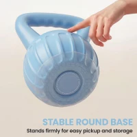 SPORTNOW Kettlebell for Strength Training Kettle Bell with Non-Slip Handle 6 kg Blue(m-7)