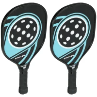 SPORTNOW Pickleball-set met 4 rackets, 4 ballen, draagtas, lichtgewicht en duurzaam, blauw+zwart(m-10)