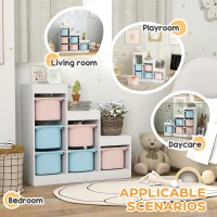 AIYAPLAY Toy Storage Organiser, Three-Layer Kids Toy Storage Units, with Removable Bins, for Ages 3-8 Years, Multi-colour(m-5)