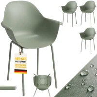 Outsunny 4-delige set tuinstoelen, buitenstoelen, tuinstoel, modern design, 59 cm x 55 cm x 84 cm, groen(m-11)