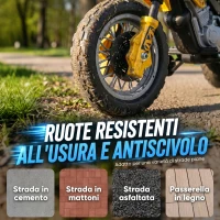 HOMCOM Moto Elettrica per Bambini 3 anni e Più, Moto Cross Elettrica con Rotelle, Batteria 6V Velocità 2.5km/h, 102 x 58 x 66cm, Giallo(m-5)