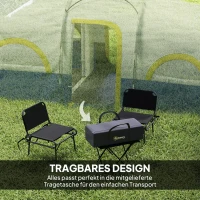 Outsunny familie-campingtent, 2 slaapkamers, centrale ruimte, waterdicht, blauw(m-7)