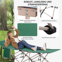 Outsunny Campingbed, campingbed, opvouwbaar, weerbestendig, incl. Draagtas, 190 cm x 68 cm x 52 cm, groen+beige(m-5)