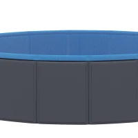 PawHut Foldable Dog Pool for Puppies and Ducks Dog Paddling Pool Bath Tub, Dark Grey, 80 x 20 cm(m-12)