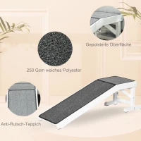 PawHut oprit voor huisdieren met antislip tapijt 125 cm x 40 cm x 35,5 cm(m-6)