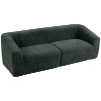 HOMCOM 3-Sitzer Sofa ohne Rahmen mit breiter Sitzfläche, dicker Polsterung, in Chenille, Dunkelgrün