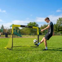 SPORTNOW Pop-Up Fußballtor für Garten Jugendliche & Erwachsene tragbares Outdoor Tor mit Reißfestem Tornetz Fiberglasstangen(m-2)