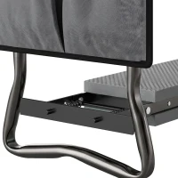 Outsunny Tabouret de Jardin Pliable 2 en 1, Coussin en Mousse EVA et 4 Poches à Outils Amovible, Charge 150kg, 58x28x49cm, Gris(m-12)