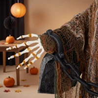 HOMCOM 170cm Animated Grim Reaper, Life-Size Halloween Animatronic with Moving Hands/Head, Glowing Eyes, Creepy Sound(m-12)