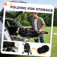 PawHut Dog Stroller, 3 in 1 Foldable Pet Stroller for Small Puppy Cat with Detachable Travel Carrier, Storage Basket, Black(m-7)