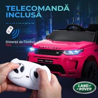 AIYAPLAY Mașină Electrică Copii cu Licență Land Rover Discovery, cu Faruri, Claxon și Centură, din Plastic și Metal, 106x65,5x51 cm, Roz(m-7)