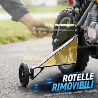 HOMCOM Moto Elettrica per Bambini 3 anni e Più, Moto Cross Elettrica con Rotelle, Batteria 6V Velocità 2.5km/h, 102 x 58 x 66cm, Giallo(m-6)