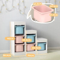 AIYAPLAY Toy Storage Organiser, Three-Layer Kids Toy Storage Units, with Removable Bins, for Ages 3-8 Years, Multi-colour(m-3)