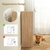 HOMCOM Schuhschrank mit 2 Türen, 6 verstellbare Regalböden, Soft-Close-Scharniere für 14 Paar Schuhe, Naturholz(m-7)
