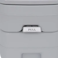 HOMCOM Campingtoilet, 20 L Mobiel WC, Campingtoilet met spoel- en afvoertank, 35,5 x 41 x 42,5 cm, plastic, grijs(m-12)