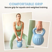SPORTNOW Kettlebell for Strength Training Kettle Bell with Non-Slip Handle 6 kg Blue(m-6)