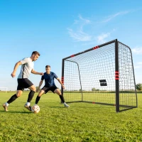 SPORTNOW Fußballtor für Garten 300 x 200 cm Robustes Outdoor Tor mit Tornetz Polsterung Erdhaken Anti-Rost Beschichtung(m-2)