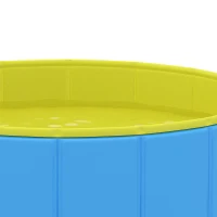 PawHut Foldable Dog Pool for Puppies and Ducks Dog Paddling Pool Bath Tub, Blue, 80 x 20 cm(m-12)