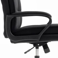 HOMCOM Double Padded Linen-Look Office Chair - Black(m-10)