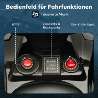 AIYAPLAY Kinder Quad Elektro 6V Kinderquad mit Vorwärts-, Rückwärtsfunktion, Musik, LED-Scheinwerfer Schwarz(m-6)