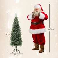 HOMCOM Árvore de Natal 150 cm Árvore de Natal Artificial com 395 Ramos e Suporte de Metal Árvore de Natal para Interior Verde(m-3)