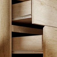 HOMCOM Cómoda 4 Cajones para Dormitorio Moderna Diseño sin Tiradores para Comedor Entrada 60x40x80 cm Madera Natural(m-8)