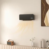 HOMCOM Elektro-Heizung, Wandmontage, Schwingfunktion, 2 Modi, Timer, LED-Anzeige, Schwarz(m-10)