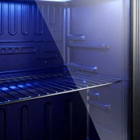 HOMCOM 50L Drinks Fridge, 48 Can Under Counter Freestanding Beer Fridge with LED Light(m-11)