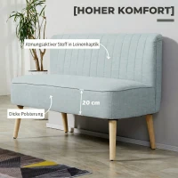 HOMCOM 2-Sitzer Sofa, weiche Polsterung, pflegeleichter Bezug, bis 220 kg, 117 x 56,5 x 77 cm, Hellgrün(m-4)