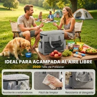 PawHut Bolso de Viaje para Perros Bolsa de Premios con 2 Contenedores de Pienso y Cuenco Plegable Bolsillos Gris Claro(m-6)