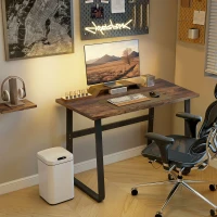 HOMCOM Industrial Writing Desk With Metal Legs, 100 x 58 x 74.5cm, Rustic Brown and Black(m-7)