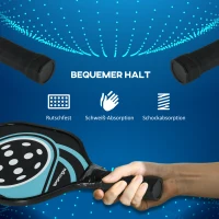 SPORTNOW Pickleball-set met 4 rackets, 4 ballen, draagtas, lichtgewicht en duurzaam, blauw+zwart(m-5)