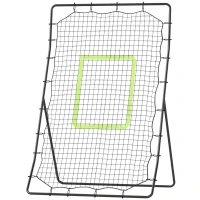 HOMCOM Baseball-Rückprallnetz, wetterbeständig, Metallrahmen, grüne Trefferzone, 174H x 123B x 90T cm(m-10)