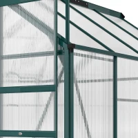 Outsunny kas met polycarbonaat behuizing en dakklep, 190x 252 x 201 cm(m-11)