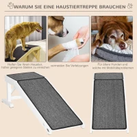 PawHut oprit voor huisdieren met antislip tapijt 125 cm x 40 cm x 35,5 cm(m-5)