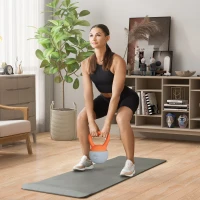 SPORTNOW 6KG Soft Kettlebell with Non-Slip Handle, for Home Gym, Weight Lifting, Strength Training, Orange/Grey(m-10)