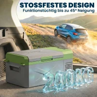 Outsunny 16,3 Liter Kompressor Kühlbox elektrische Kühlbox mit Anschluss ECO Modus Kühlhaltefunktion Grau+Grün(m-7)