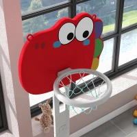 AIYAPLAY 5-in-1 Dinosaur Basketball Set with Adjustable Basketball Stand and Golf Game, Indoor for Boys Girls, Red(m-8)