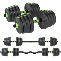 SPORTNOW Verstelbare halterset 30 KG - halters en halterstangen voor krachttraining(m-11)