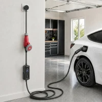 HOMCOM Mobiele Wallbox 11kW 8m Type 2 6–16 A 3-fase laadkabel CEE 16A naar Type 2 met instelbaar laadvermogen starttijdvoorinstelling(m-9)