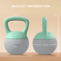SPORTNOW 8KG Kettlebell, Soft Kettle Bell with Non-Slip Handle for Home Gym Weight Lifting and Strength Training(m-3)