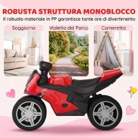 AIYAPLAY Balance Bike Senza Pedali con Musica per Bambini 18-36 Mesi, Rosso(m-6)