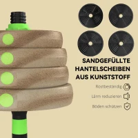 SPORTNOW Verstelbare halterset 30 KG - halters en halterstangen voor krachttraining(m-7)