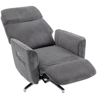 HOMCOM Relaxsessel Elektrisch Verstellbar Fernsessel mit Liegefunktion, 2 Motoren Drehbar TV Sessel mit USB-Anschluss(m-11)