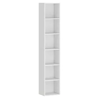 HOMCOM Bücherregal mit 6 Ablagen, freistehendes Regal für Wohnzimmer(m-1)