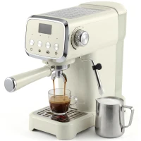 HOMCOM Piston-espressomachine 20 Bar met melkopschuimer en 1,2L afneembare watertank voor Espresso(m-11)