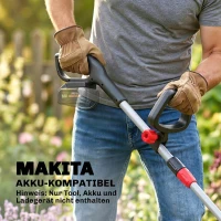 Outsunny Akku Rasentrimmer 2-in-1 Freischneider mit 30 cm Schnittbreite Verstellbar Griff neigbar Motorkopf für Garten Hof Silber(m-6)