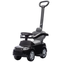 AIYAPLAY Land Rover Discovery Licensed Baby Push Car, 2-in-1 Ride on Car with Push Handle and Safety Guardrail, Black(m-11)