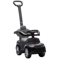 AIYAPLAY Carro Andador 2 em 1 para Crianças Land Rover Discovery com Buzina Pega de Empurrar e Barra Removíveis 84x40x94,5 cm Preto(m-1)